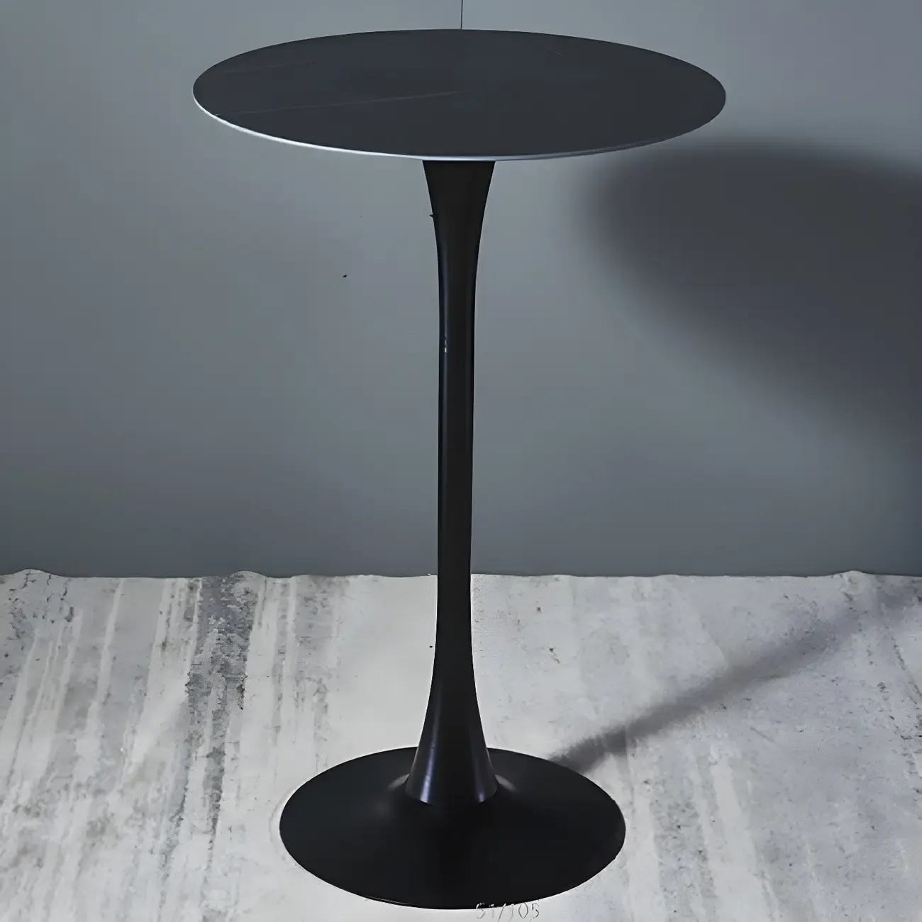 Simple White Round Metal Small Cocktail Bar Table