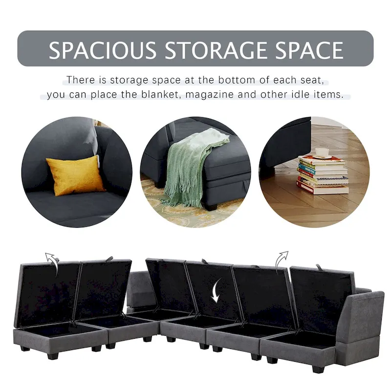 Merax Modern Large U-Shape Modular Sectional Sofa