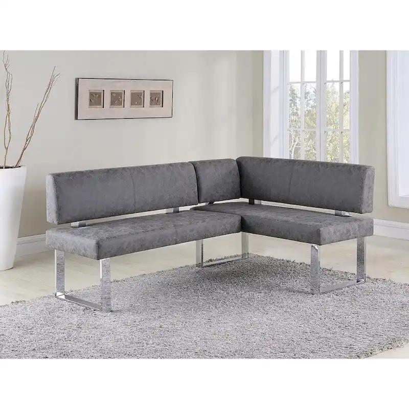 Somette Gene Dark Grey Reversible Dining Nook - 48.81 X 71.25 X 33.46