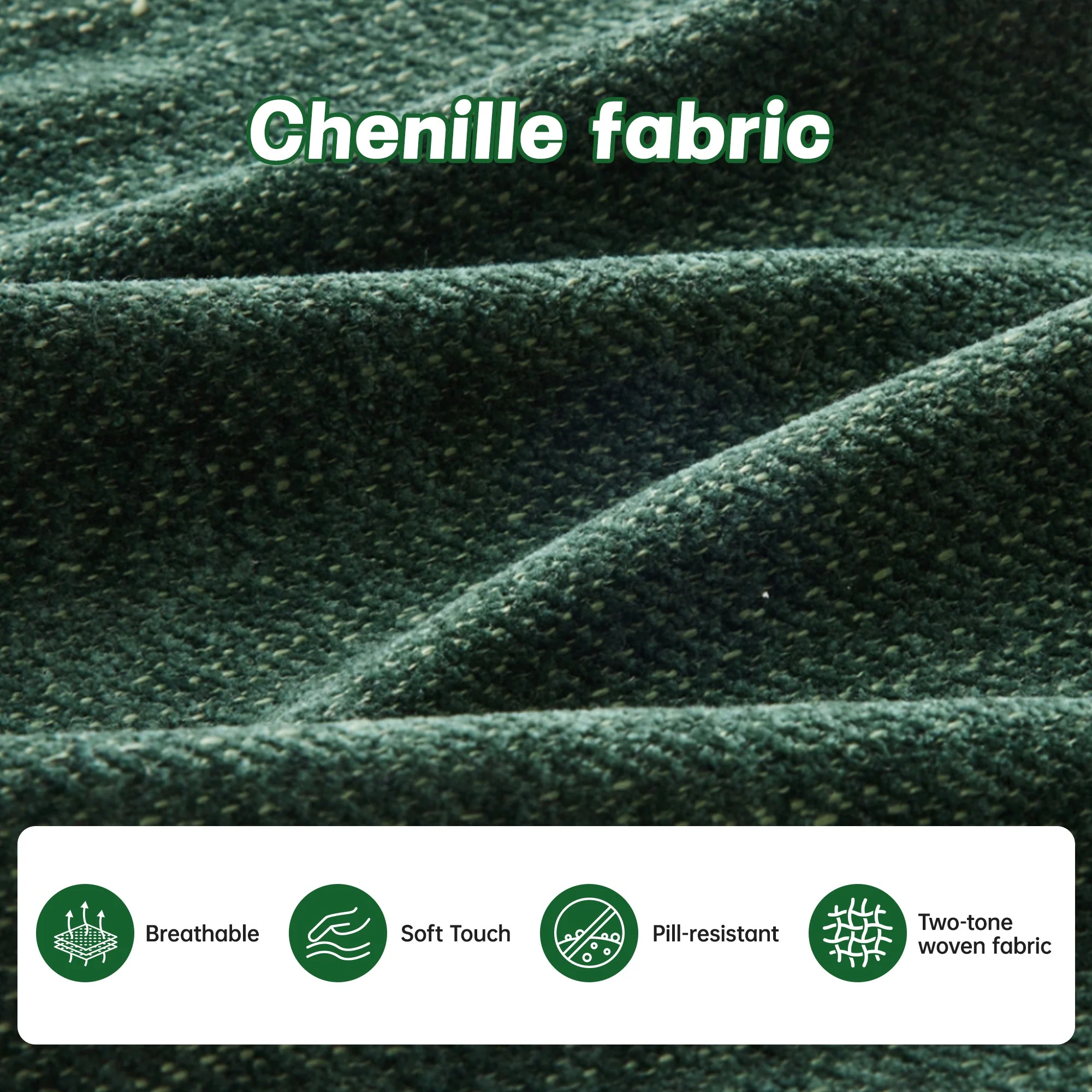 Cloud Tufted  Chenille Sectional Loveseat Sofa Couch With Ottoman