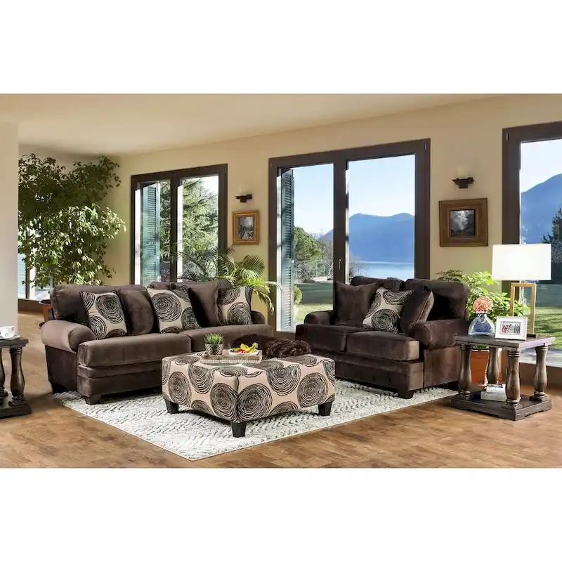 Jeta Transitional Microfiber Padded 2-Piece Living Room Set by Furniture of America