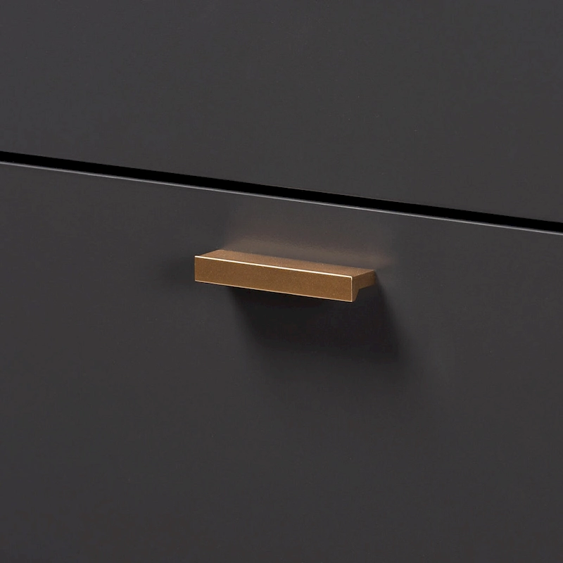 Kelson Modern Dark Grey and Gold Finished Wood 5-Drawer Chest