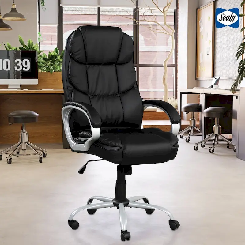Sealy Kronos Mid-Back Ergonomic Swivel Office Chair with Padded Armrests