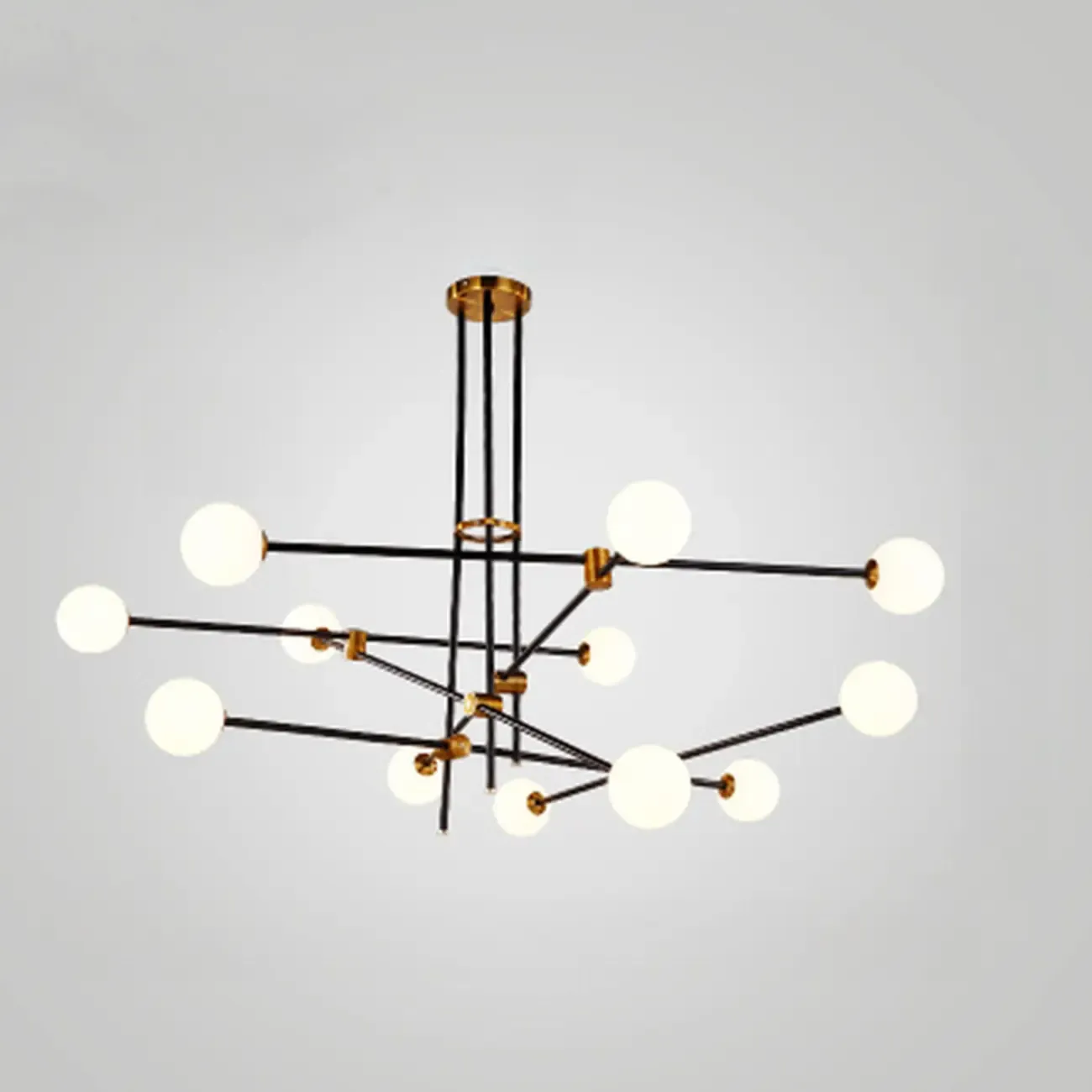 6-Light Black Industrial Sputnik Chandelier