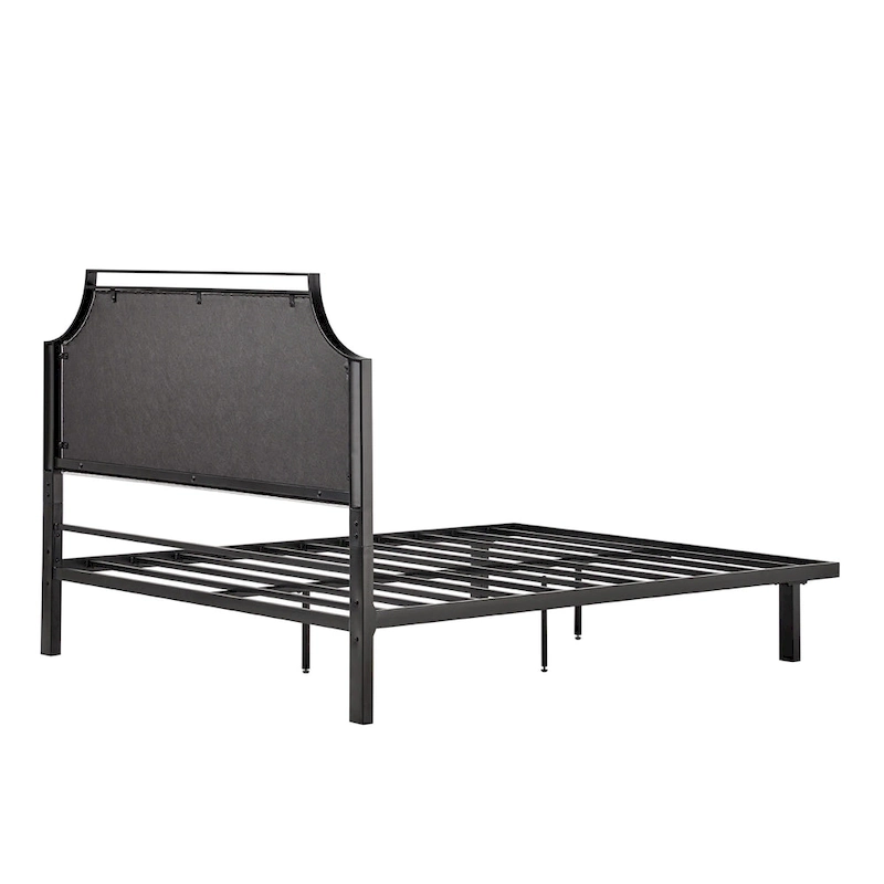 Middlebrook Designs Upholstered Curved Metal Queen Bedframe