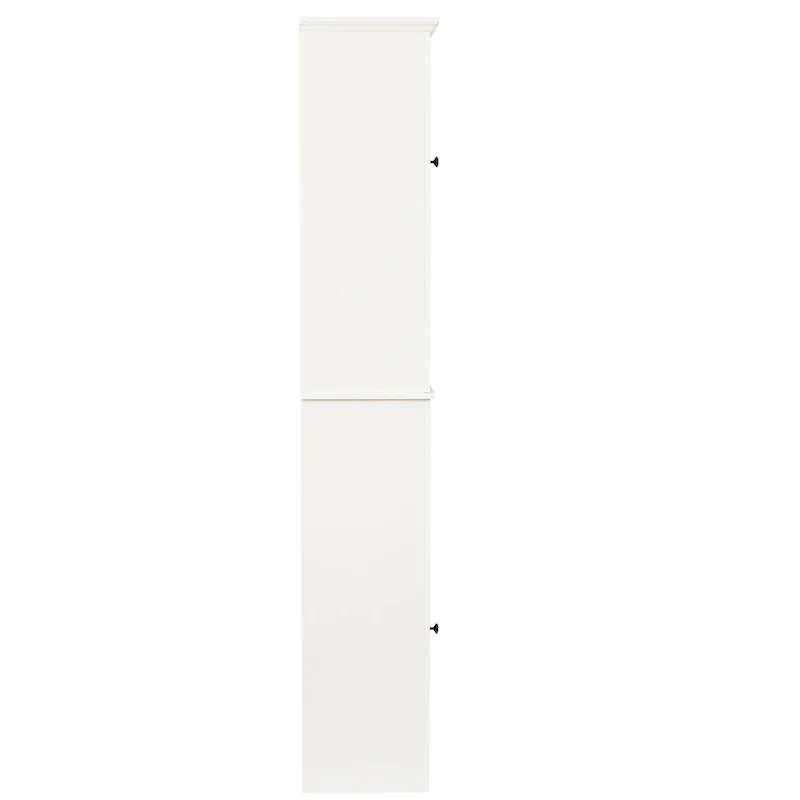 White MDF Wood 67-Inch Tall Tower Bathroom Linen Cabinet