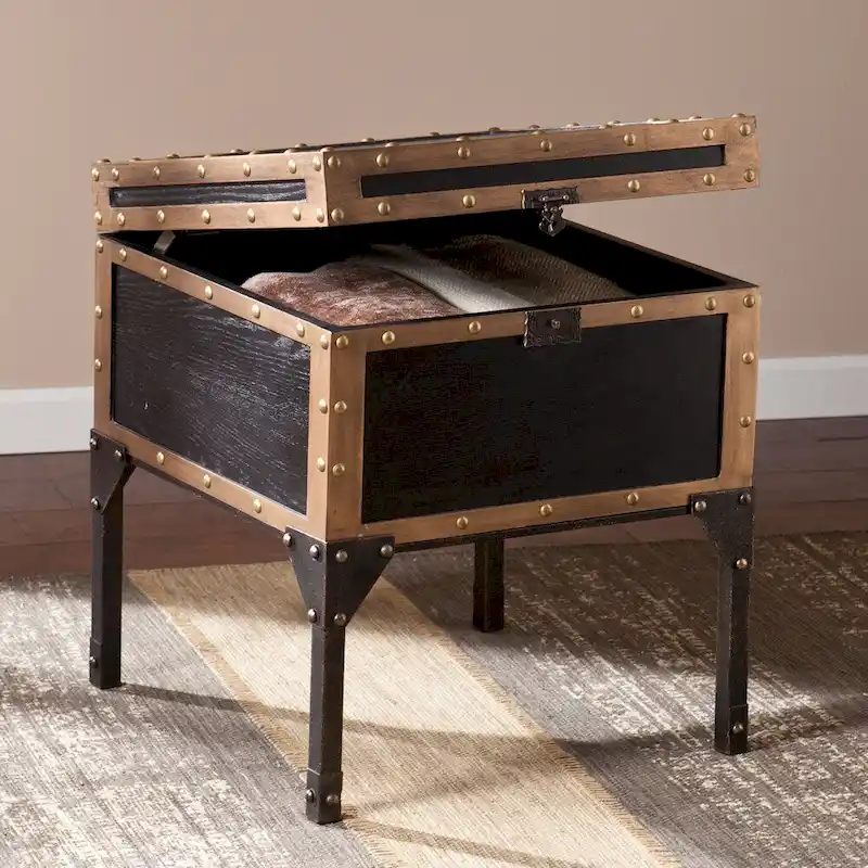 SEI Furniture Azul Antique Trunk Side Table