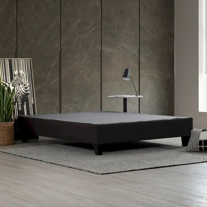 Carter Dark Grey 14 in. Platform Bed Frame Mattress Foundation