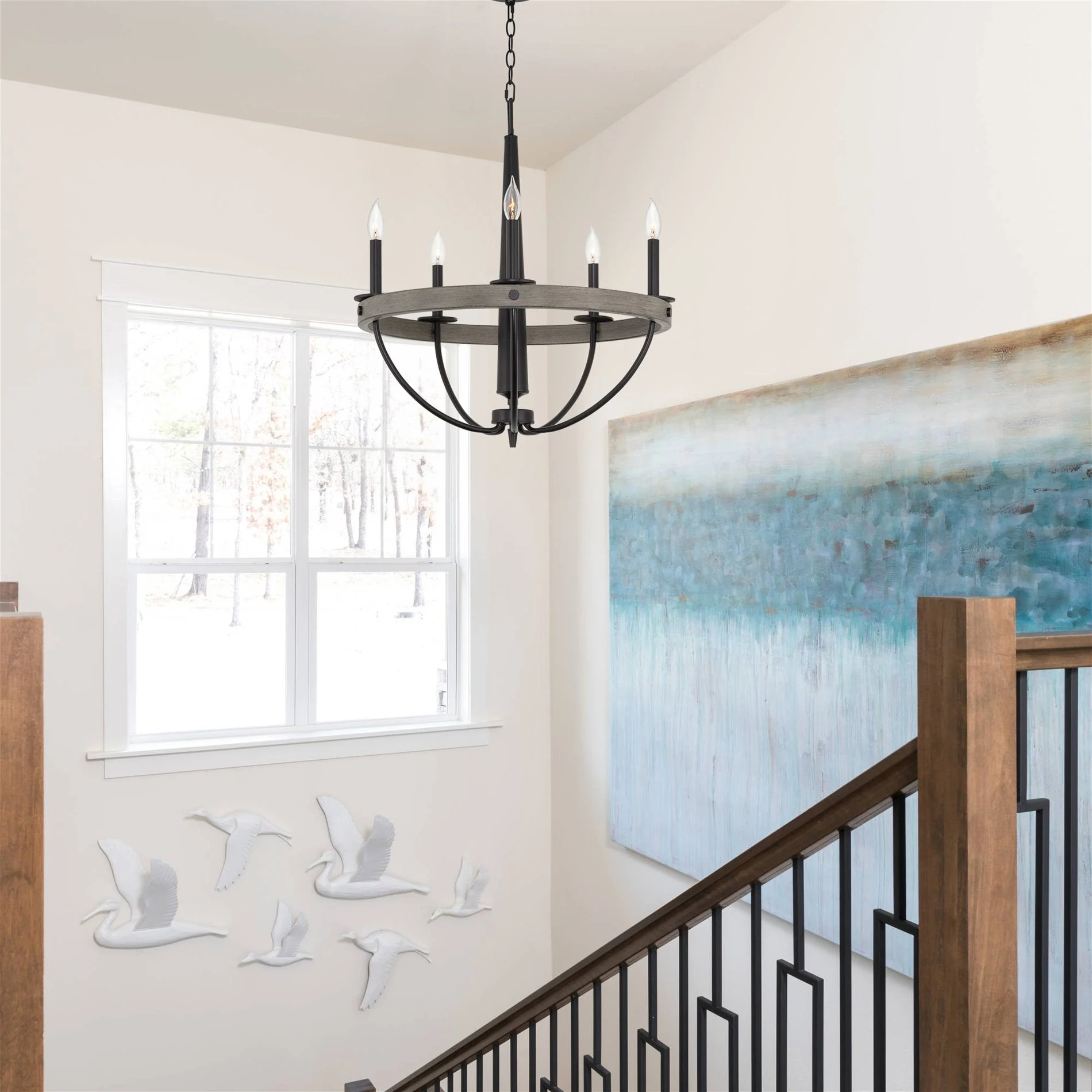 Madison 27 5-Light Modern French Country Farmhouse Chandelier
