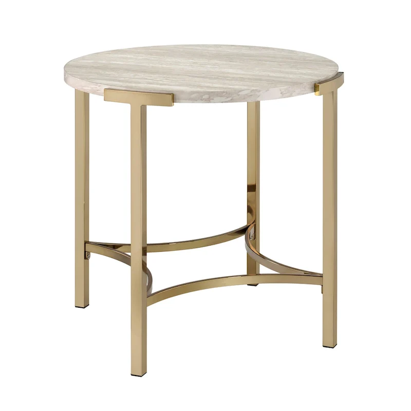 Brickelle Glam 24-inch Faux Marble End Table by