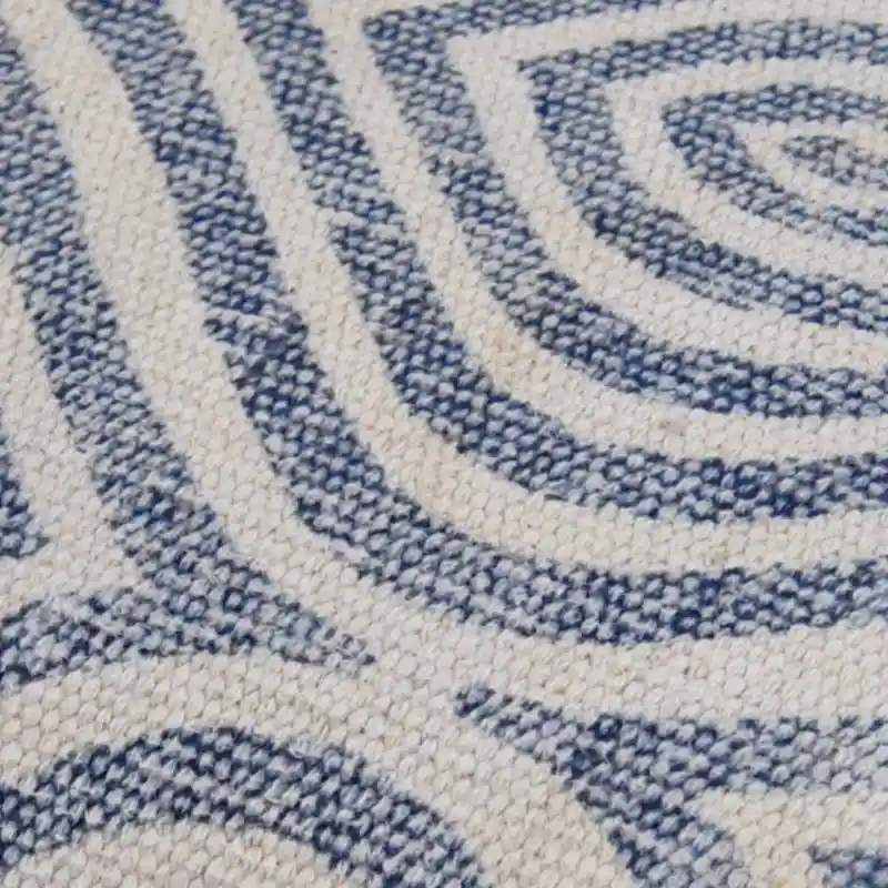 Handmade Printed-Cotton Wood Ottoman Footstool (India) - 16 x 16 x 6