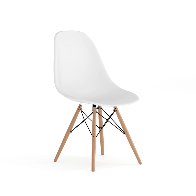 Plastic Chair with Wooden Legs