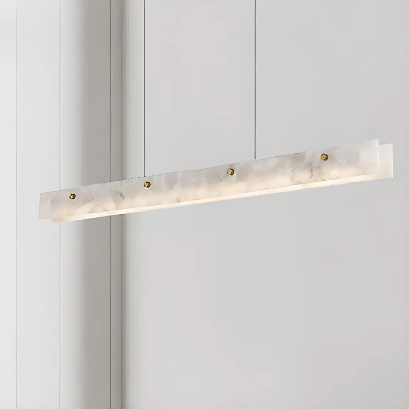 Adjustable Rectangle Marble Hanging Island Light