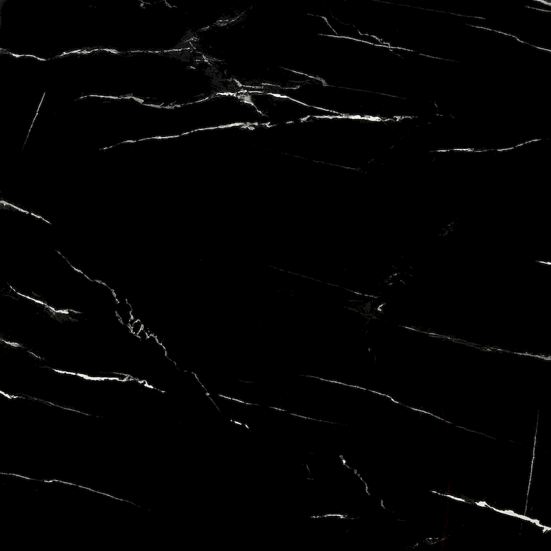 Modern Square Marble Finish Veneer Top Black Metal Frame Nesting End Tables - Set of 2