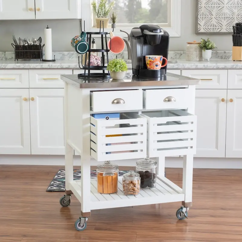 Rolling Kitchen Cart with Storage