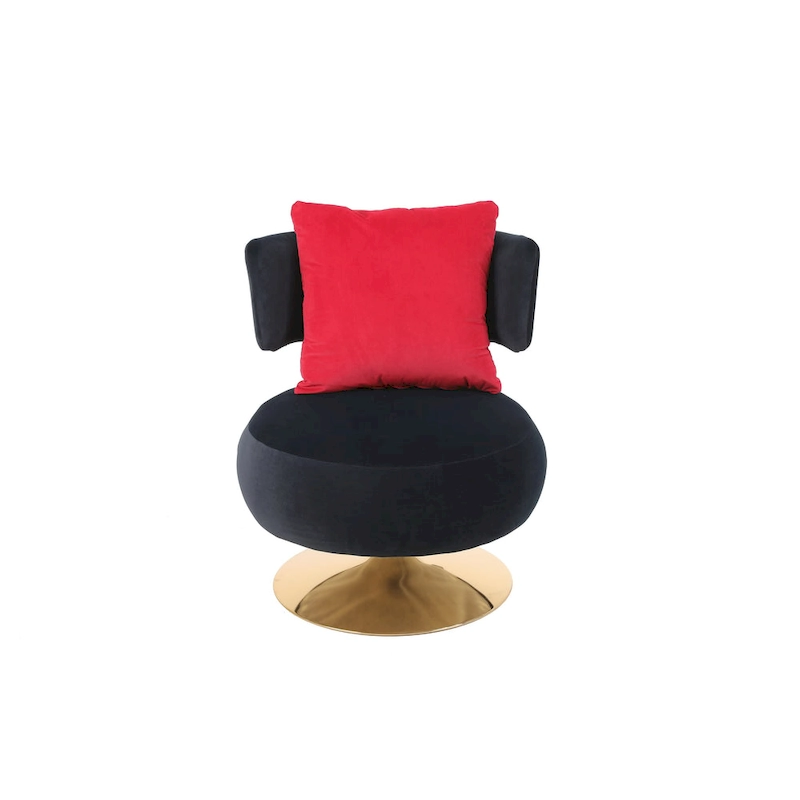 Fabric Swivel Round Barrel Chair