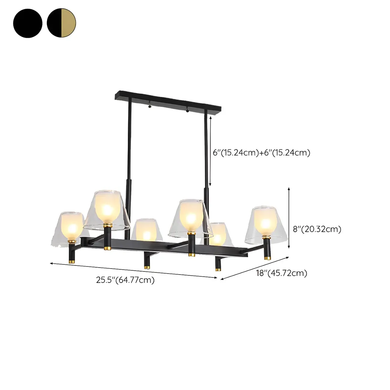 Large Cone-Shaped Modern Glass Kitchen Pendant Light