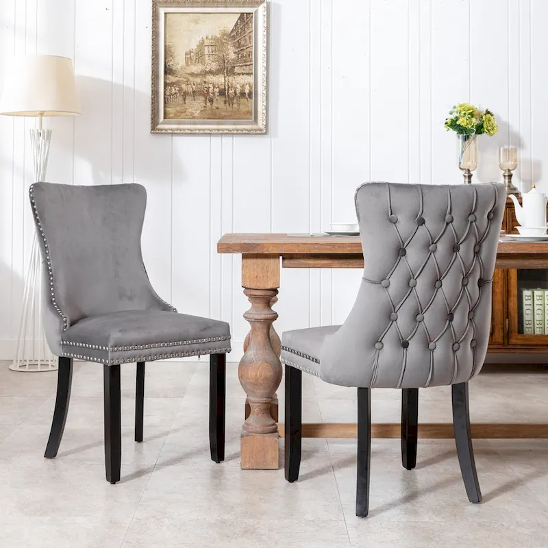 Upholstered Wing-Back Dining Chair Set Of 2
