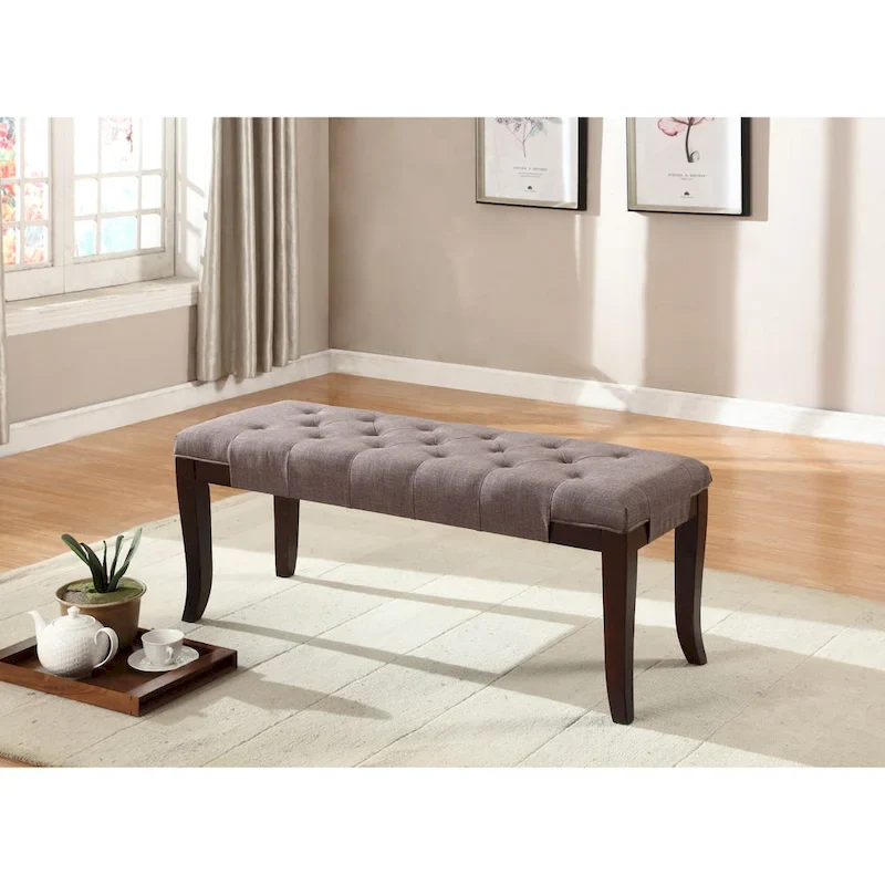 Bloodroot Linon Tufted Ottoman Bench