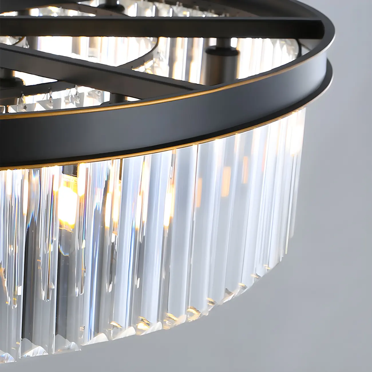 Modern Cylinder Crystal Chandelier Height Adjustable