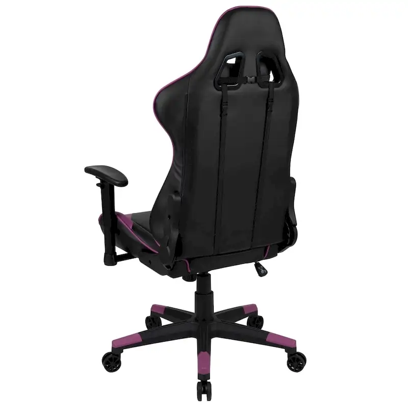 Racing Gaming Ergonomic Chair with Fully Reclining Back in Red LeatherSoft