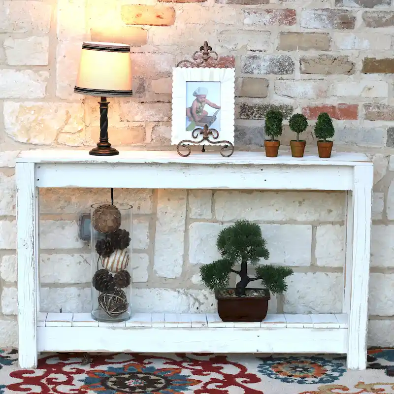Rustic Reclaimed Wood Entryway Console Table - 46Lx8Wx28H