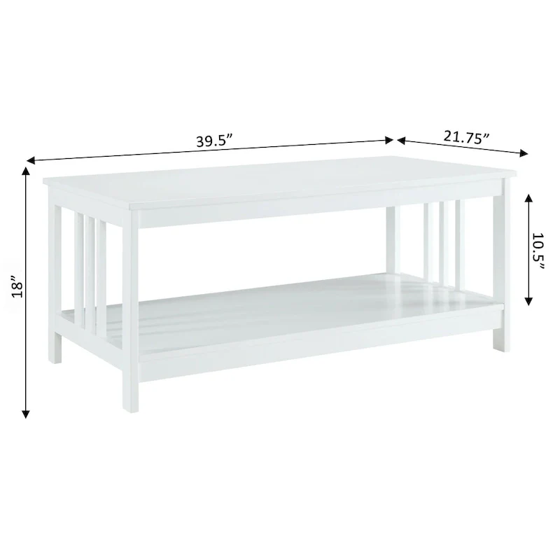 Convenience Concepts Mission Coffee Table with Shelf