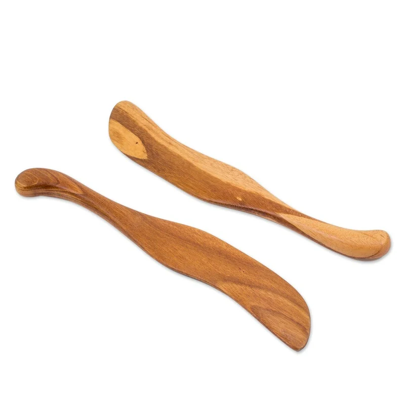 Handmade Peten Cooking Wood Spatulas (Pair)