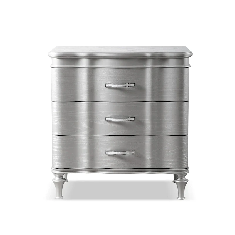 Solid Wood 3-Drawer Nightstand