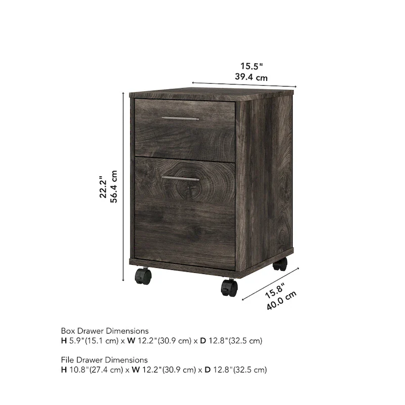2 Drawer Mobile File Cabinet by