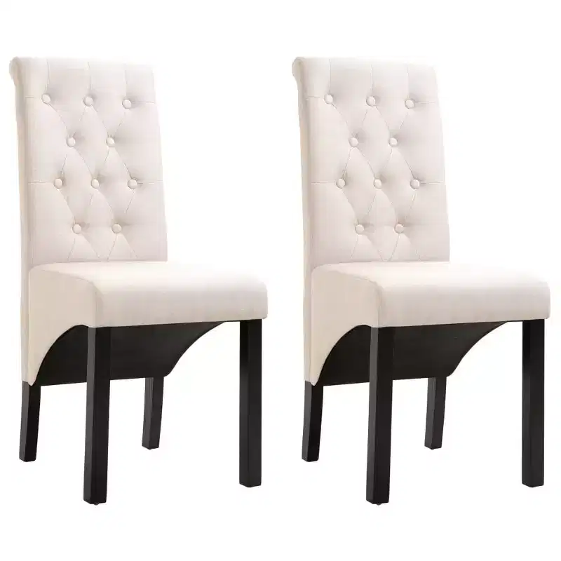 CLIHOME Modern style dining chair, solid wood leg soft cushion fabric kitchen chair(Set of 2)