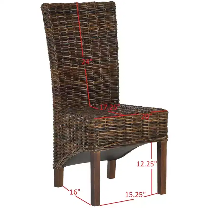 Ridge Side Chair - Set of 2 - FOX6523 - Pecan Brown - Safavieh Couture