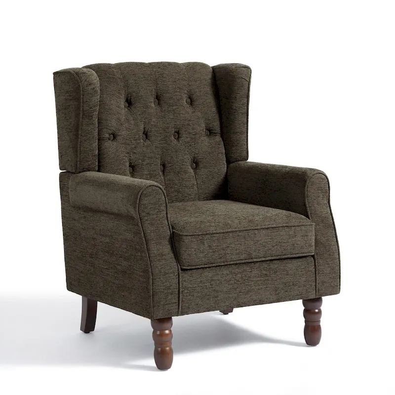 Button-Tufted Accent Club Chair Wingback Armchair Set of 2