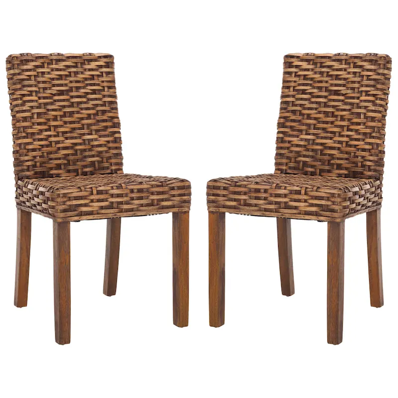 SAFAVIEH Luana Dining Unfinished Natural Wicker Dining Chair (Set of 2) - 19 x 22.5 x 34.5 - 19W x 23D x 35H
