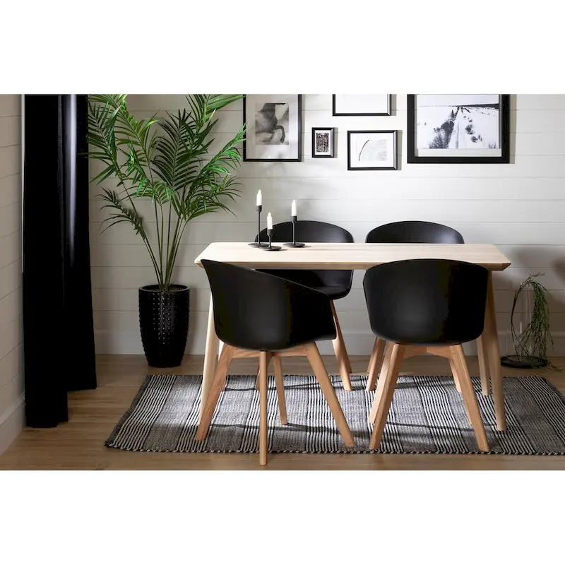 Set of 2 Dinning Chair with Beech Wood Legs