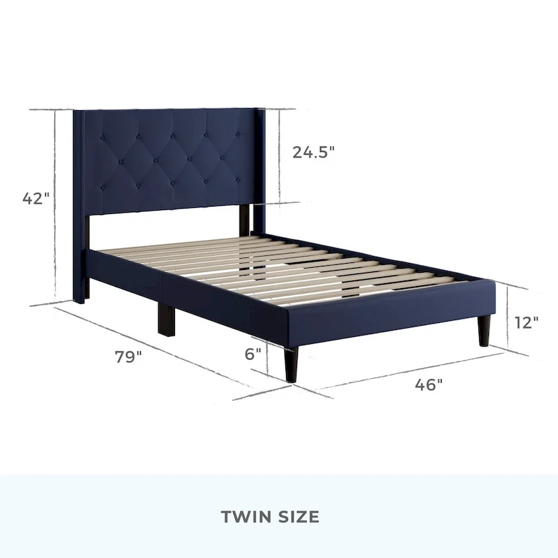 Brookside Isabelle Button Tufted Wingback Upholstered Bed