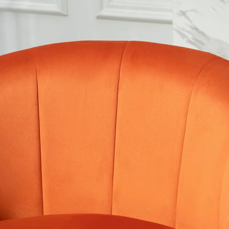 Modern Velvet Gold Accent Armchair