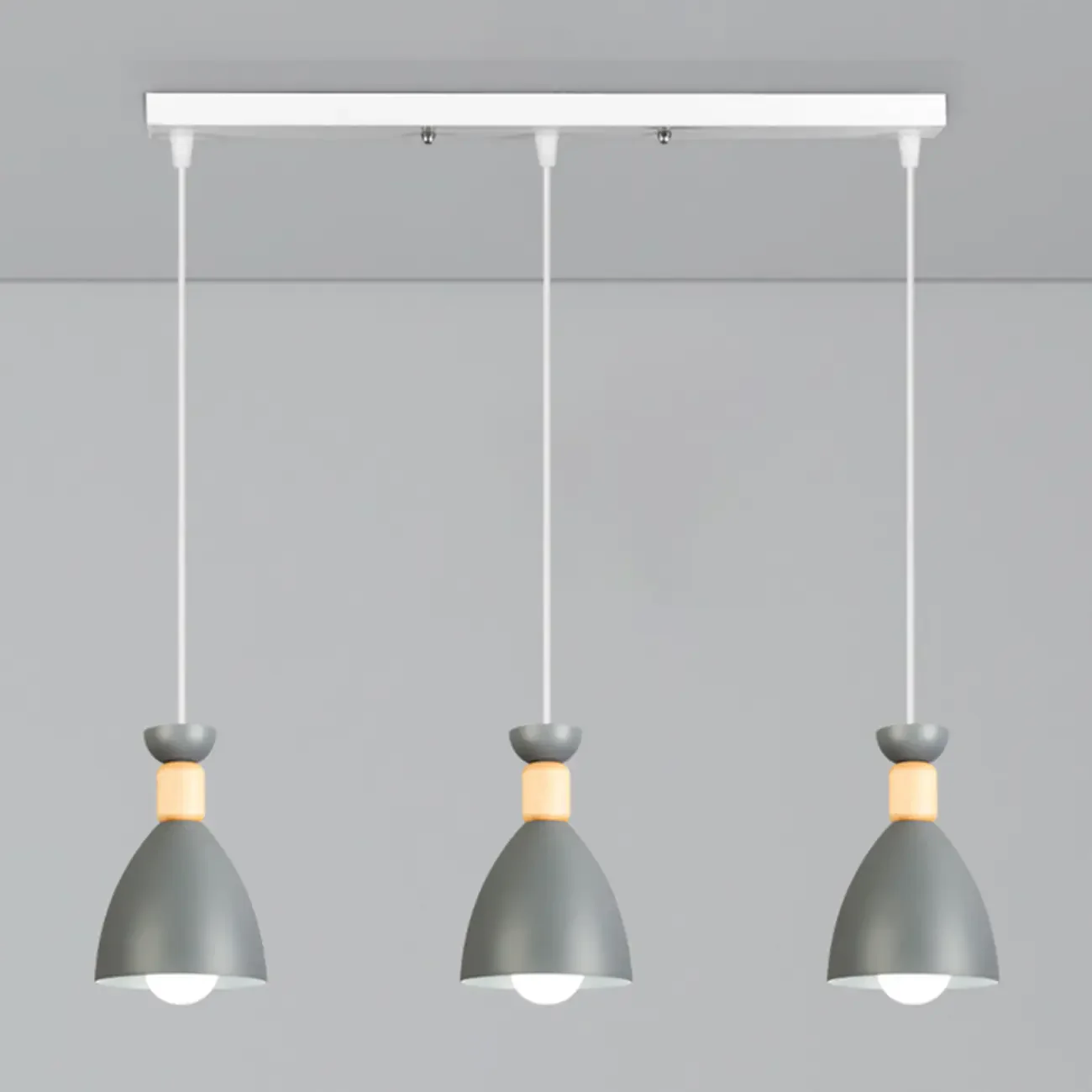 Modern Metal Island Light with 3 Cone Shades with Multi Color