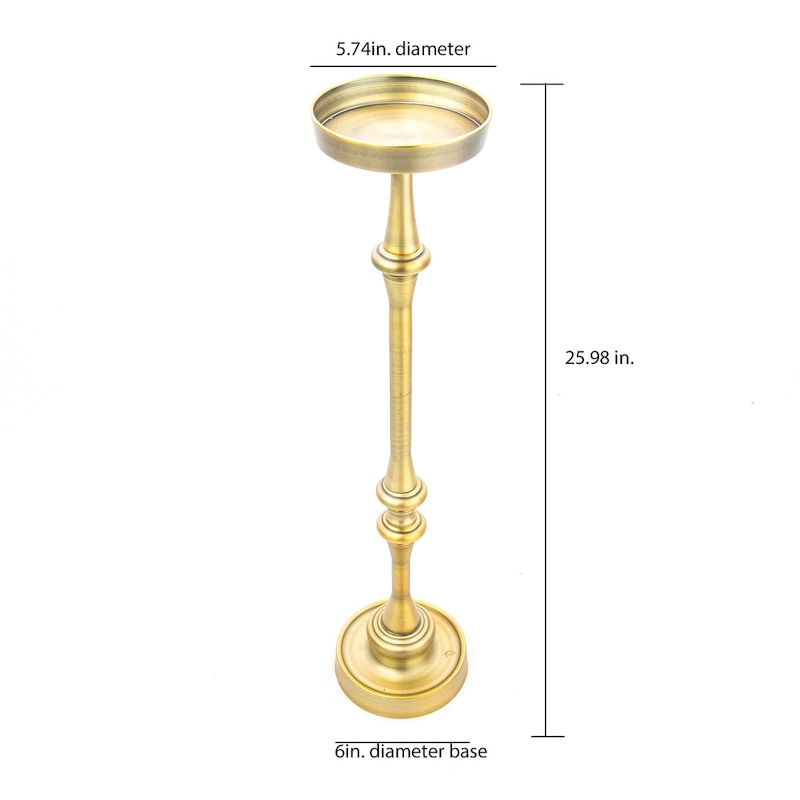Glam 6in. Round Pedestal Martini SideTable, Brass