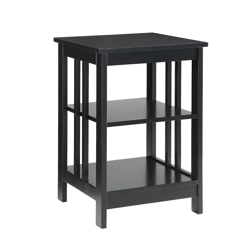 Mission End Table with Shelves