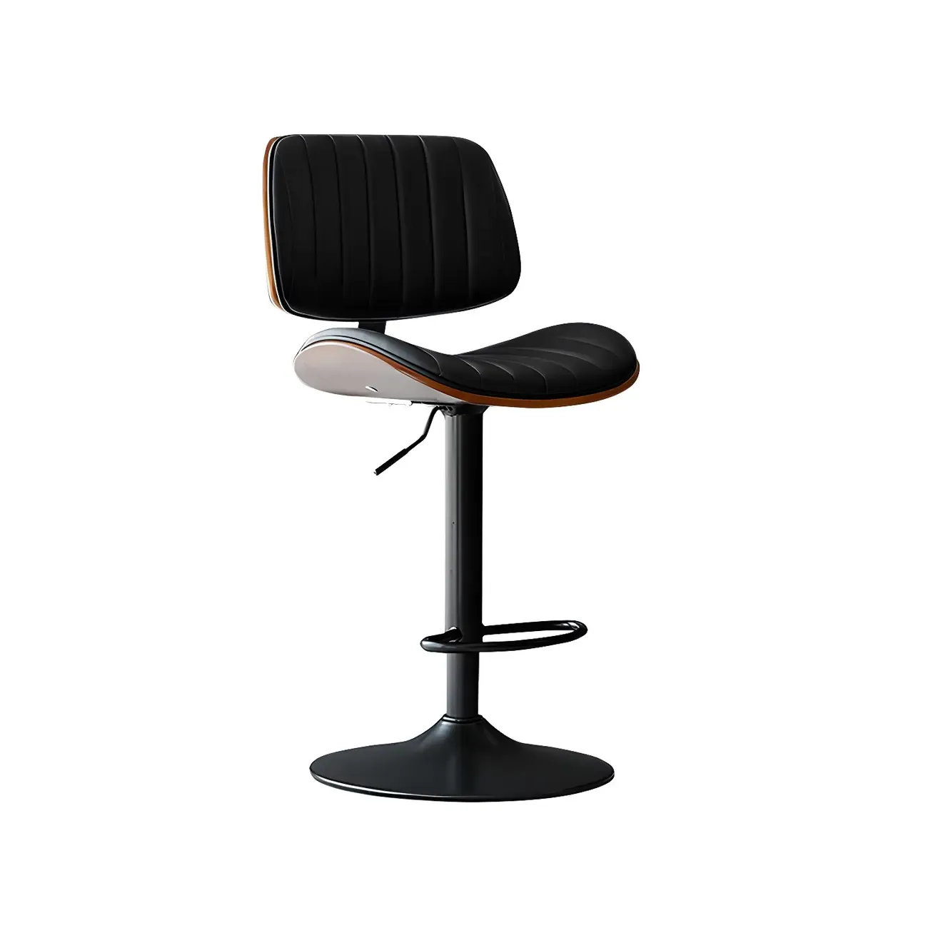 Modern Faux Leather Adjustable Swivel Bar Stools