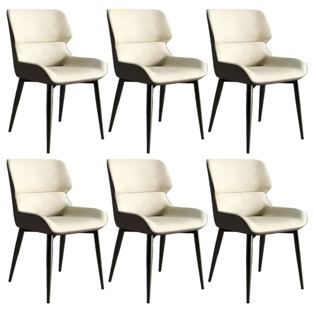 Leather Low Solid Back Armless Dining Side Chair