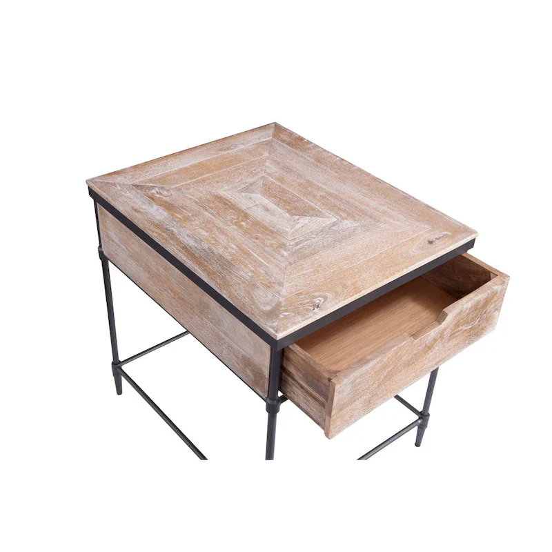 Fenway Mango Solid Wood Top Square End Table