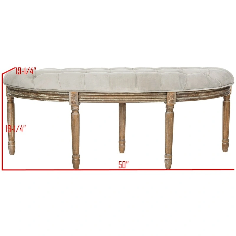 SAFAVIEH Kerasoula Rustic Semi Circle Bench - 50 W x 19.3 D x 19.3 H - 50Wx19Dx19H