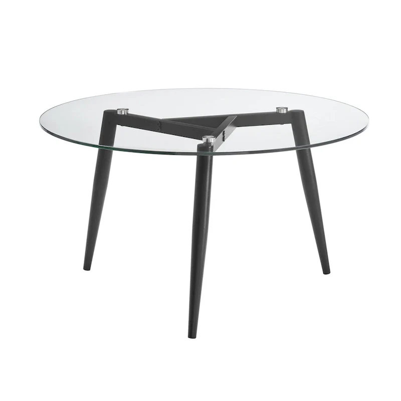Danya B. Van Beuren Coffee Table with Taper Legs and Glass Tabletop
