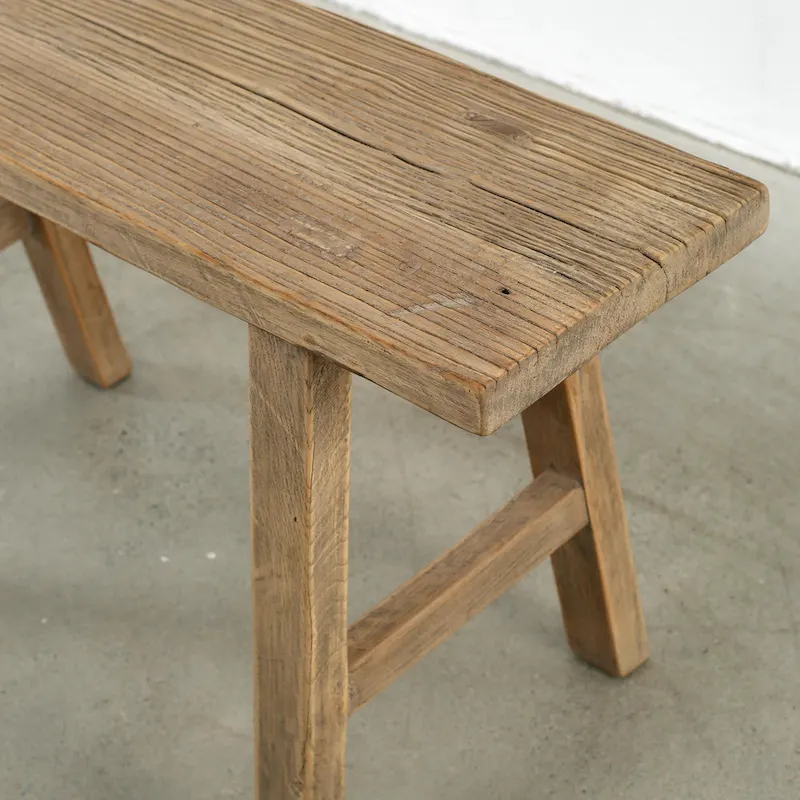 Artissance 35 Long 10 Wide Elmwood Bench, Natural Wood - 8' x 11'