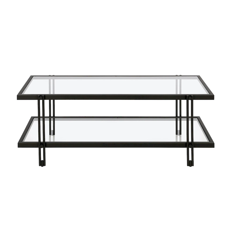 Inez Modern Steel and Glass Coffee Table