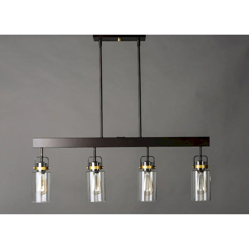 Magnolia 4-Light Linear Pendant - bronze / gold