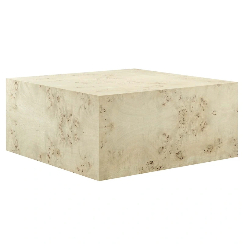 Cosmos 36 Square Burl Wood Coffee Table - N/A