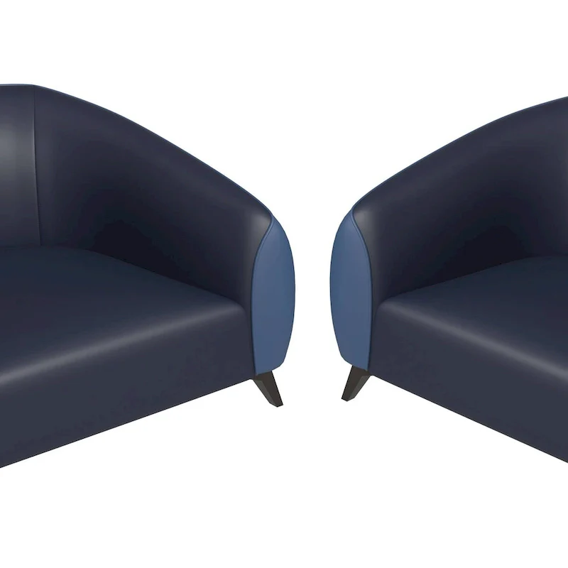 3-Piece Sofa Set Upholstered PU Leather with Solid Wood Frame and Steel Legs Opula Series by LeisureMod